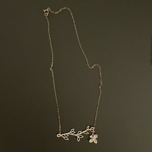 Sterling silver floral necklace- 16 inches